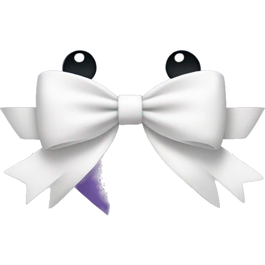 lilac heart with white bow emoji