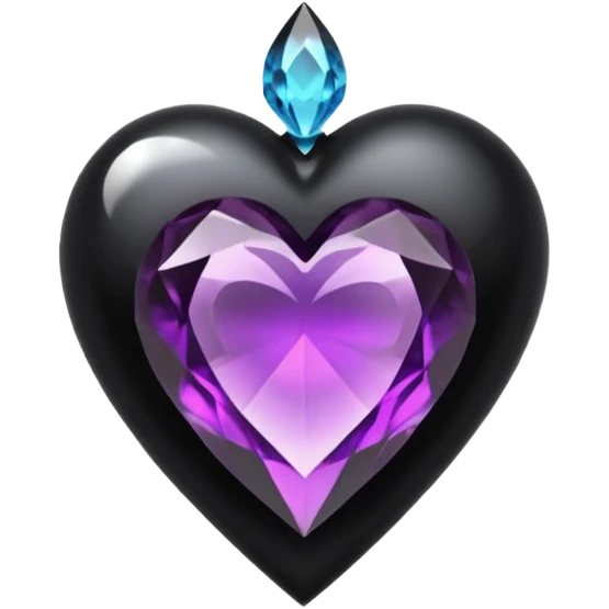 goth heart with a dark crystal teardrop emoji