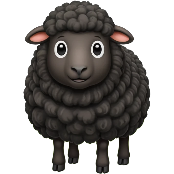 Black sheep in field emoji