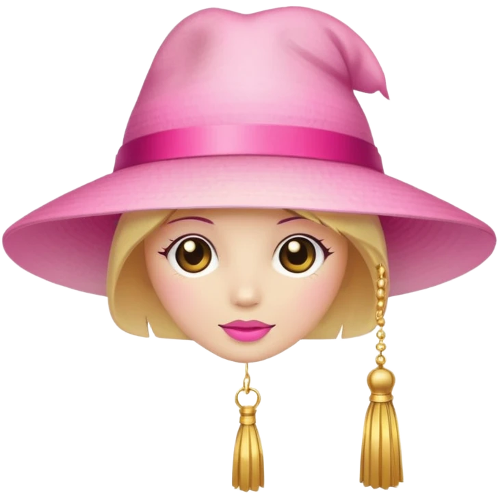 Pink light gradient gradation hat with gold tassel emoji