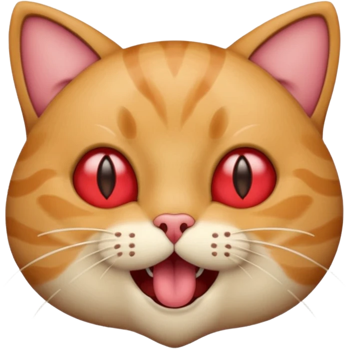 Cat with popping out love heart eyes and mouth open emoji