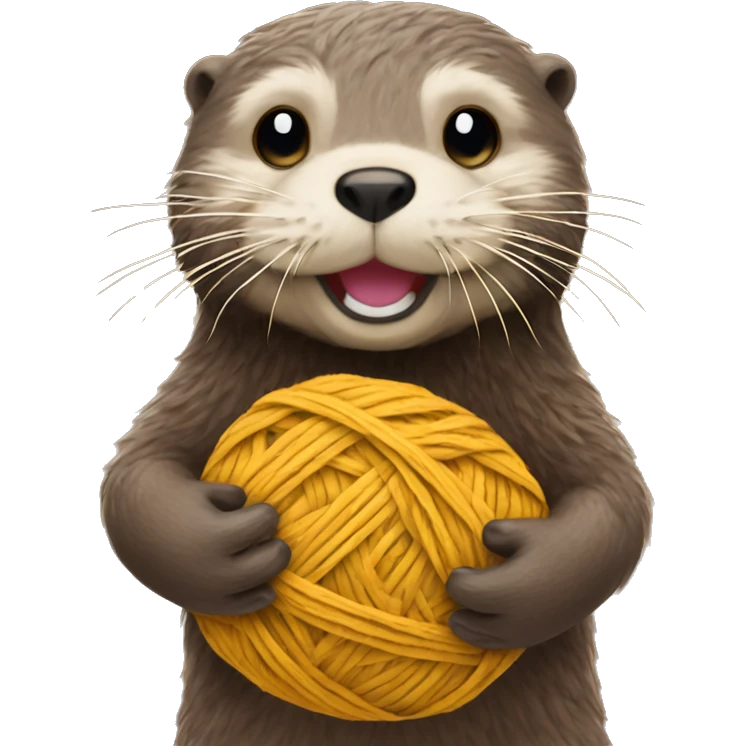 Otter ball of yarn in his hands emoji