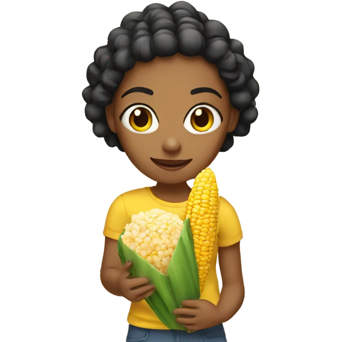 Girl holding elote emoji