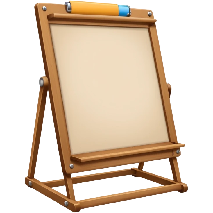 drawing board with classic wooden frame，front side emoji