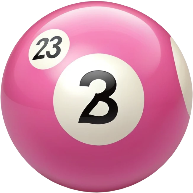 pink billiard ball with the number 23 emoji