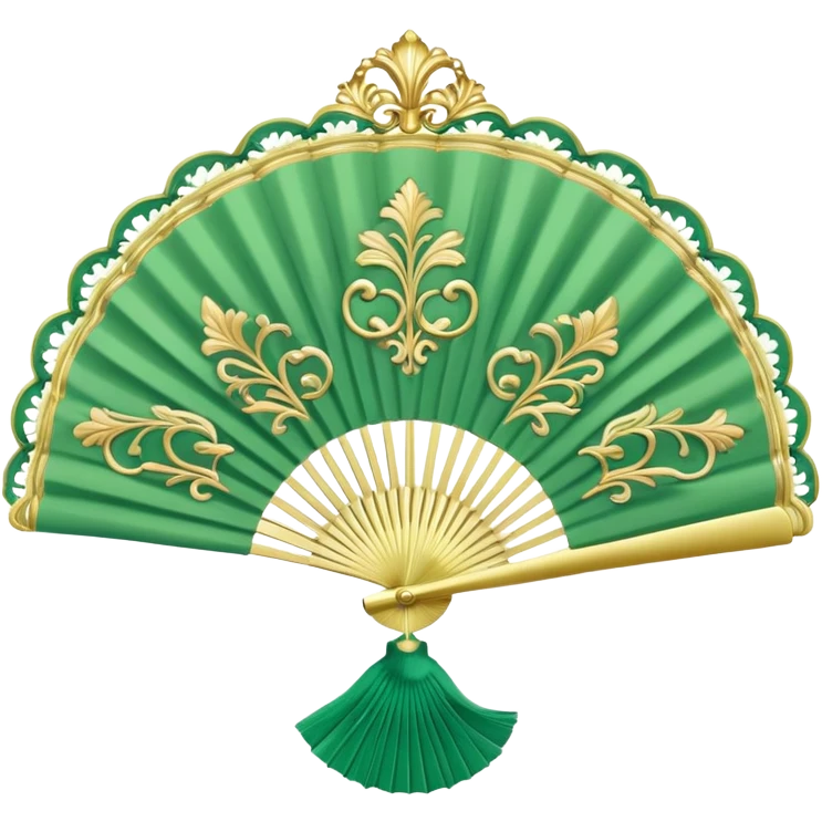 rococo green fan emoji