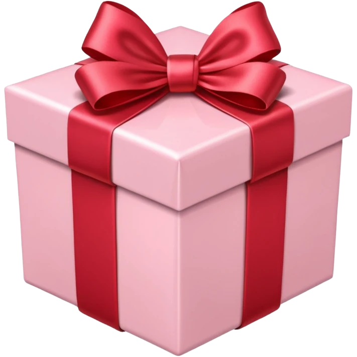 light pink gift box with red satin bow emoji