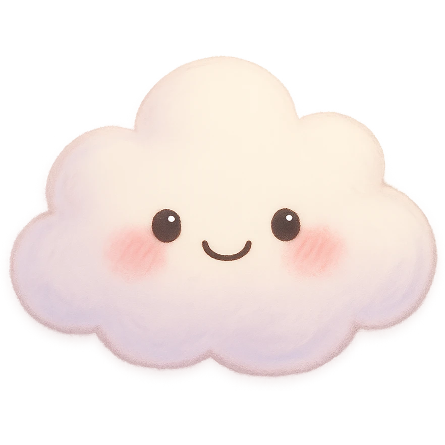 cute blushing cloud emoji