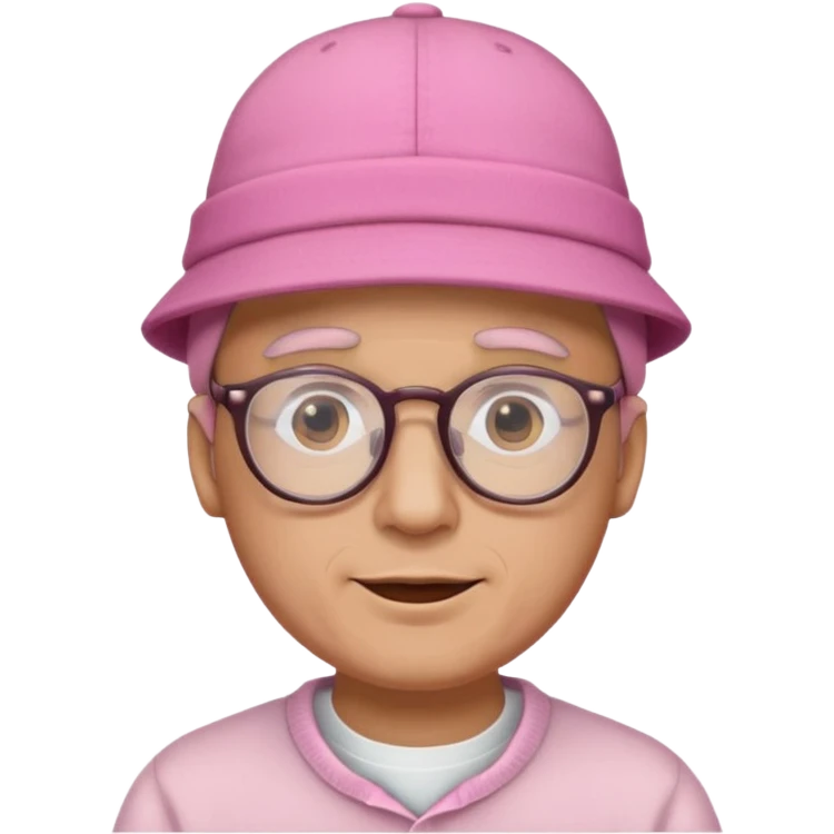man with glasess wear pink hat  emoji