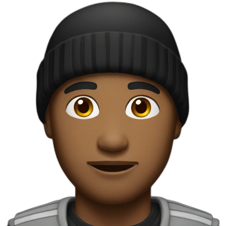 man with short black beanie emoji