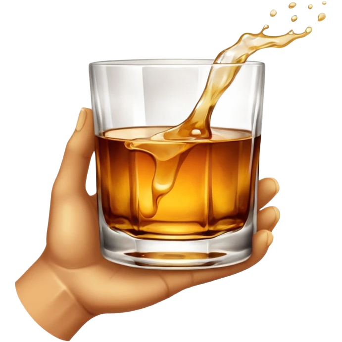 White hand holding whiskey glass emoji