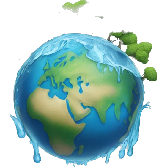 Earth filled with water emoji