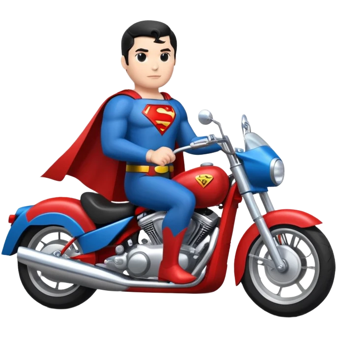Superman driving a motorcycle  emoji