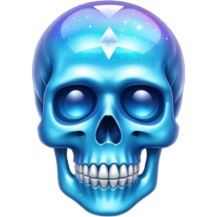 glitter azul skull crystal emoji