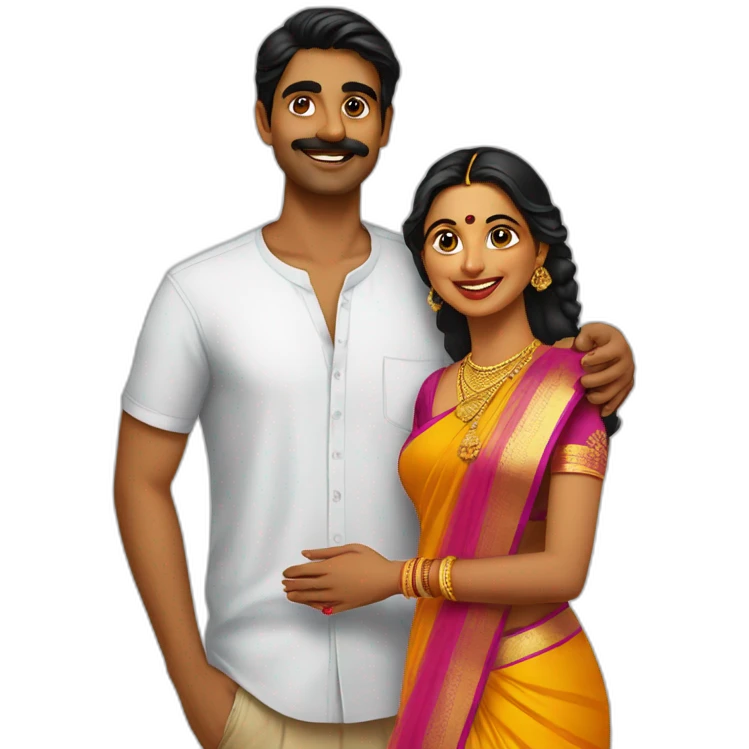 South Indian couples emoji