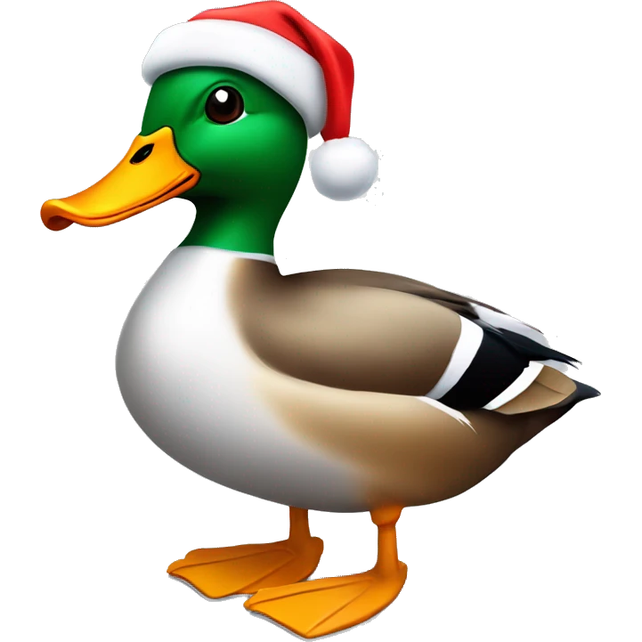 Mallard Duck with Santa hat emoji
