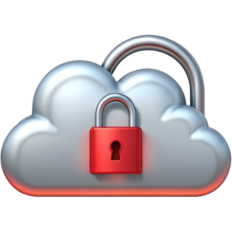 a cloud with a red glowing closed padlock emoji