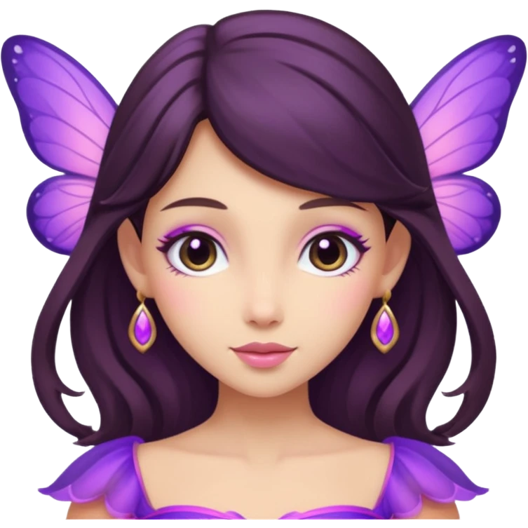 royal purple and pink buttery fairy brunette combined emoji