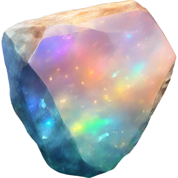 Rainbow opal rock  emoji