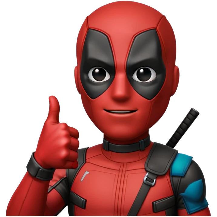 Deadpool giving a thumbs up and winking emoji