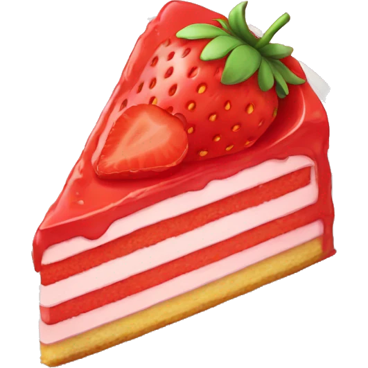 slice of strawberry cake with no dish emoji