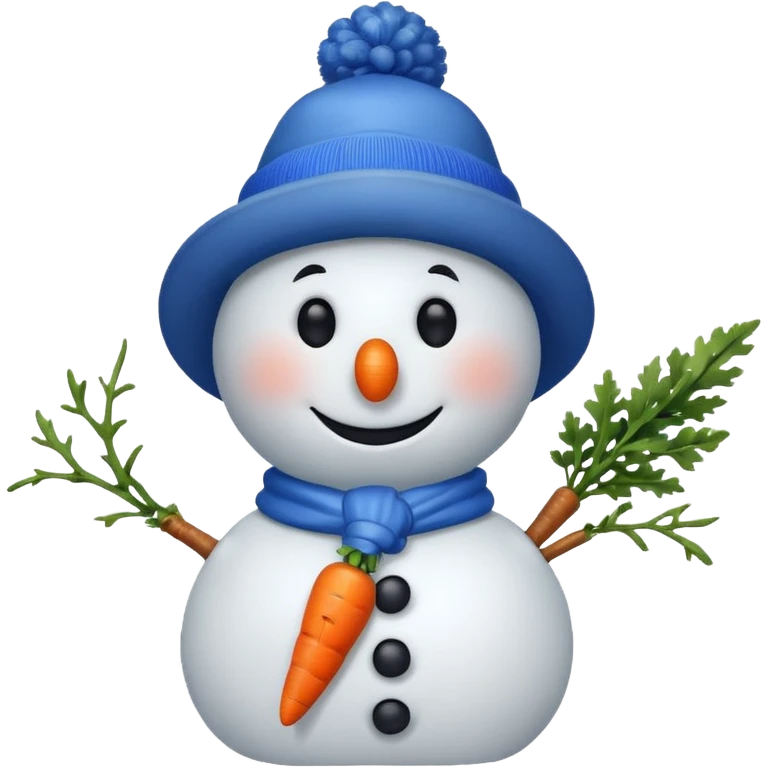 snowman wearing blue hat emoji