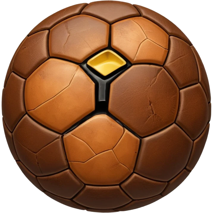 old brown really cracked soccer ball emoji