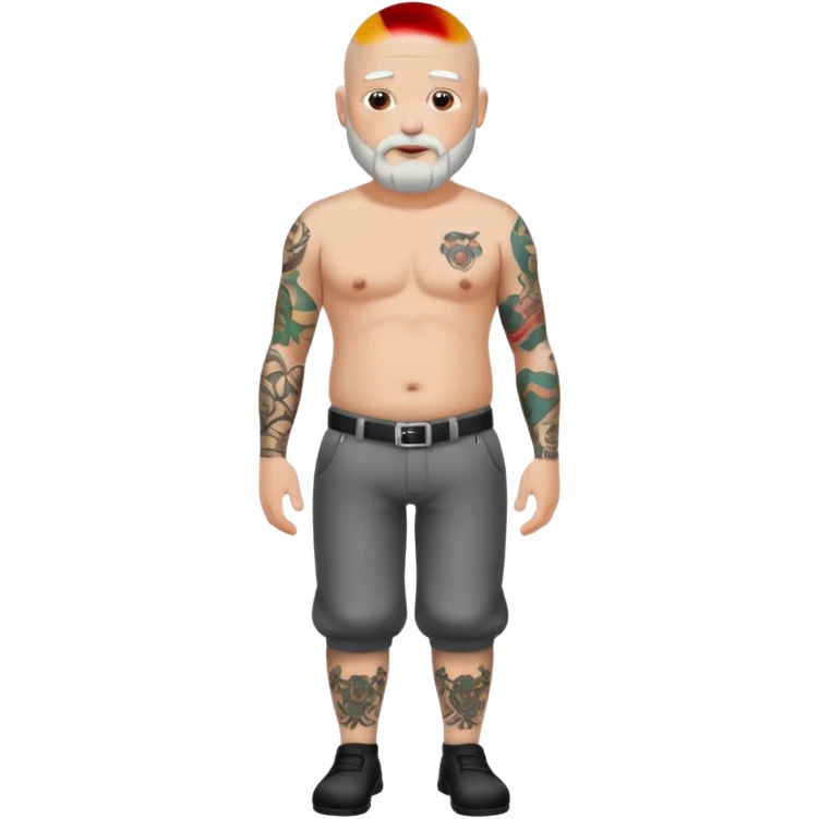   tattooed baldies with white bearded full body emoji