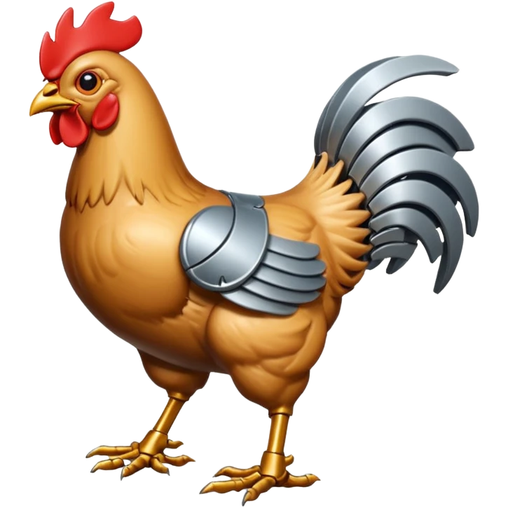 Mecha battle chicken humanoid creature but more human than chicken emoji