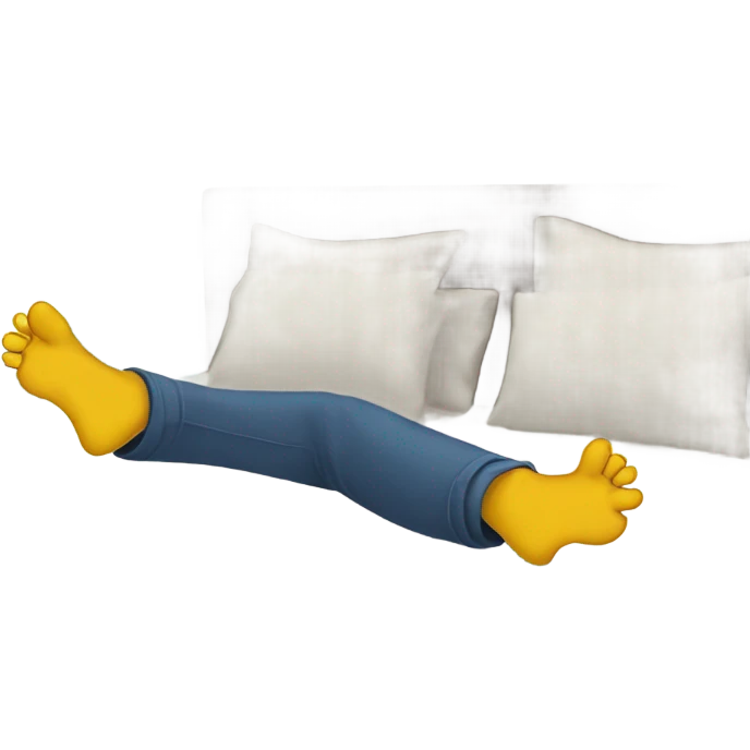 Kicking feet on bed emoji