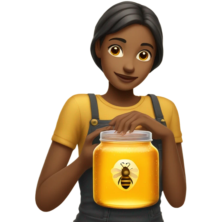 Girl holding jar of honey emoji