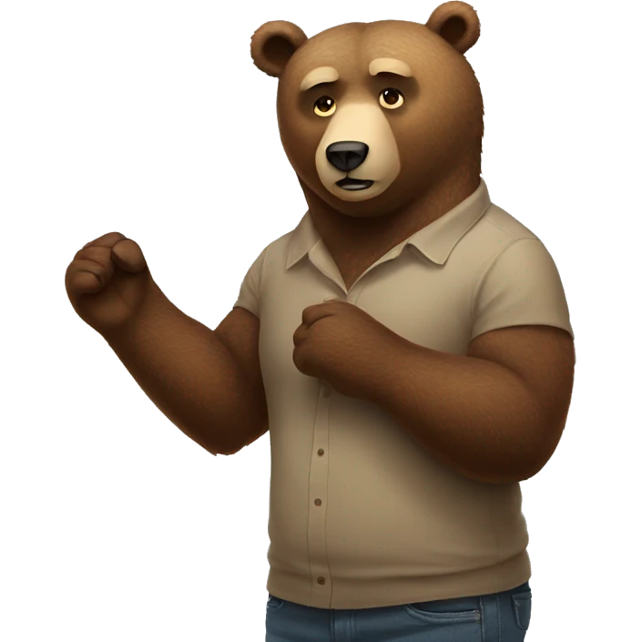 bear shrugging shoulders and arms emoji