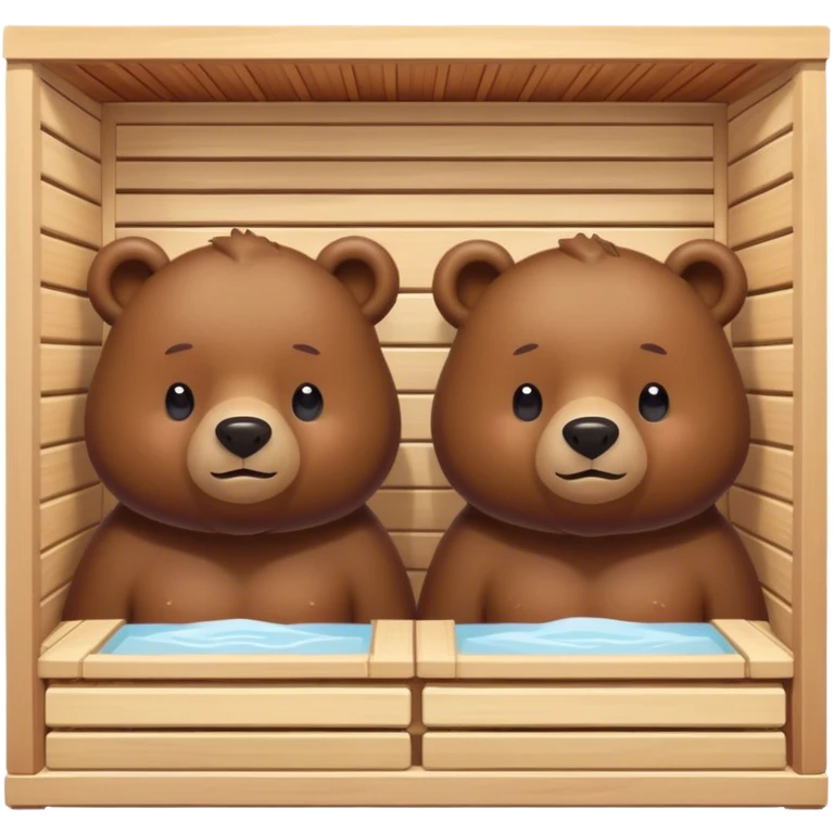 Two strong bears in sauna emoji