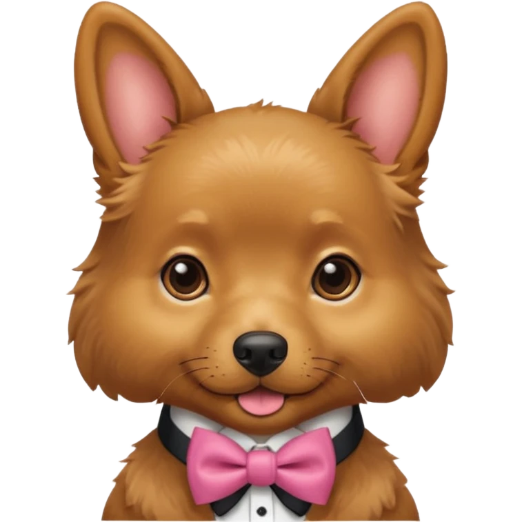 Preppy cute little brown dog emoji