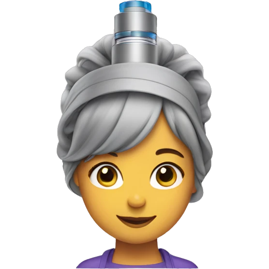 Girl using Dyson airwrap emoji