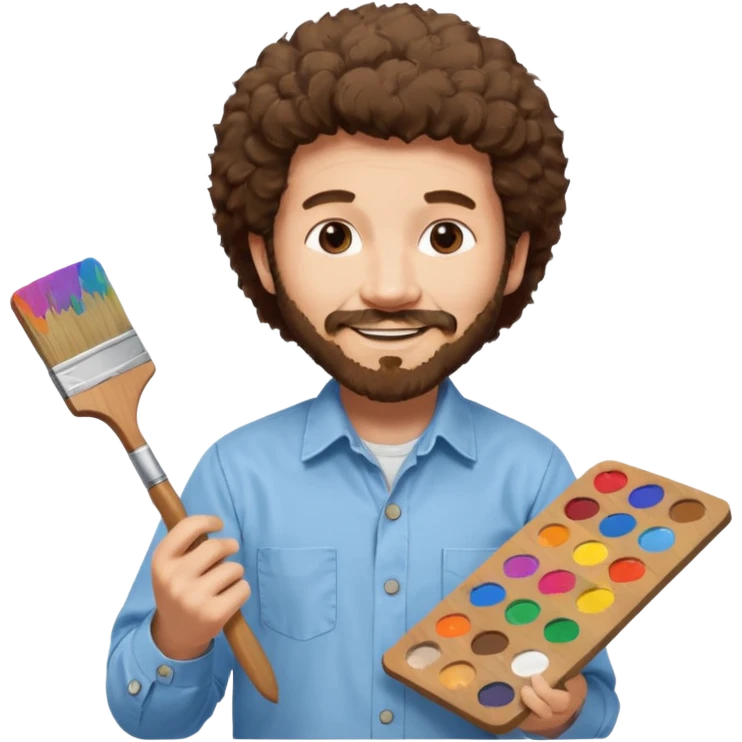 bob ross painting emoji