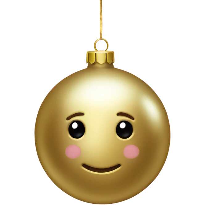 A metallic Christmas gold ornament emoji