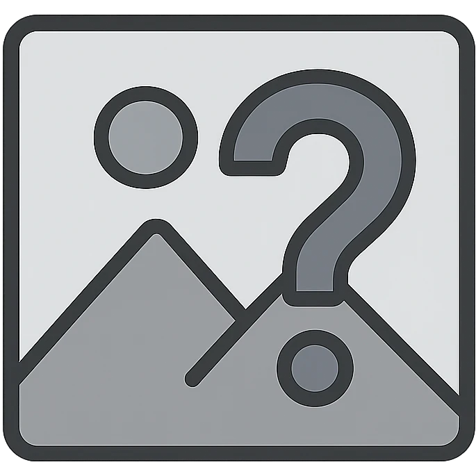 minimal icon style image placeholder emoji, gray color, large question mark overlay emoji