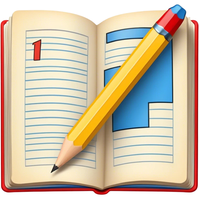 Create a vibrant emoji representing comic books and graphic novels as an art form. The design should feature a large, open comic book with vintage comic panels on the pages. Include a pencil (without a hand) gently writing text or sketching on the pages. The comic panels should have bold lines and retro-style artwork with classic comic book visuals. Use bright, energetic colors like red, yellow, and blue to evoke excitement and creativity. The overall design should feel dynamic, vintage, and artistic. Make the background transparent. emoji