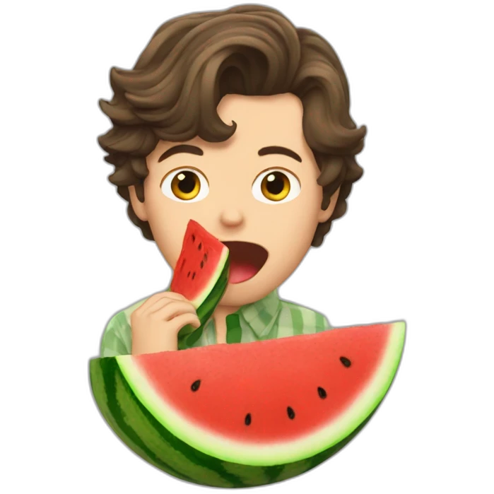 Harry Styles eating watermelon emoji