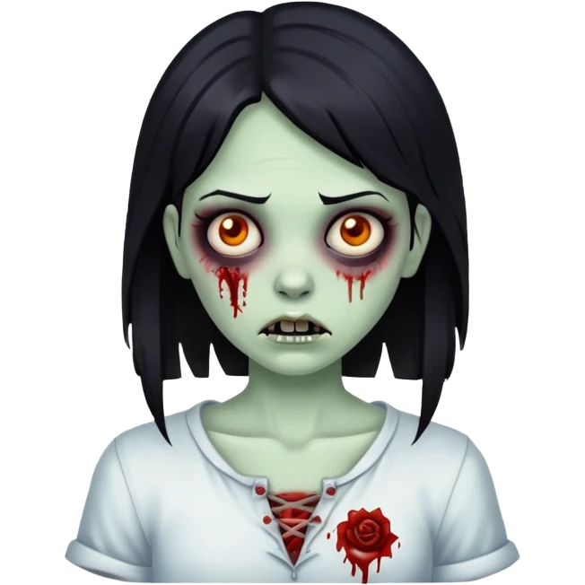 a zombie girl with black hair emoji