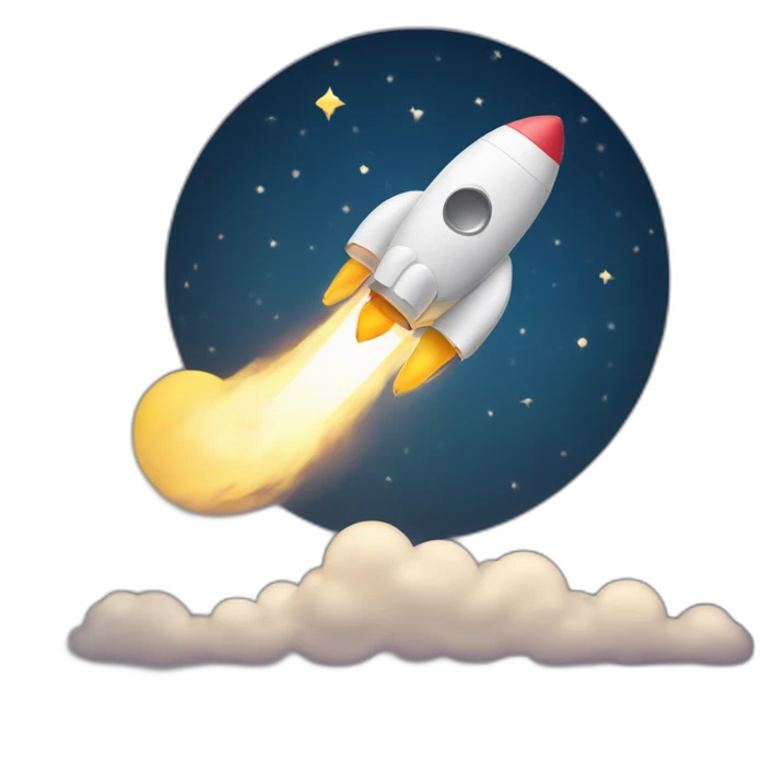 moon shining on a rocket emoji