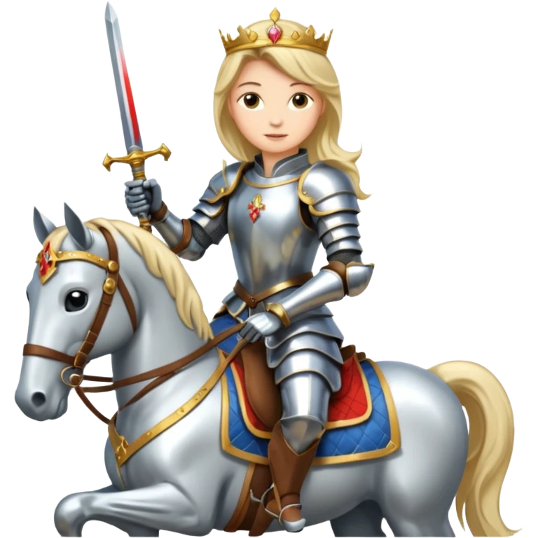 Renaissance princess knight on horse emoji