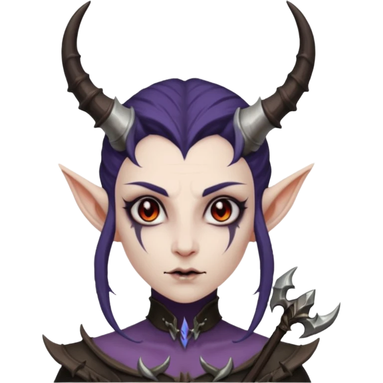 Dark elf with demonic horns and cursed bow emoji