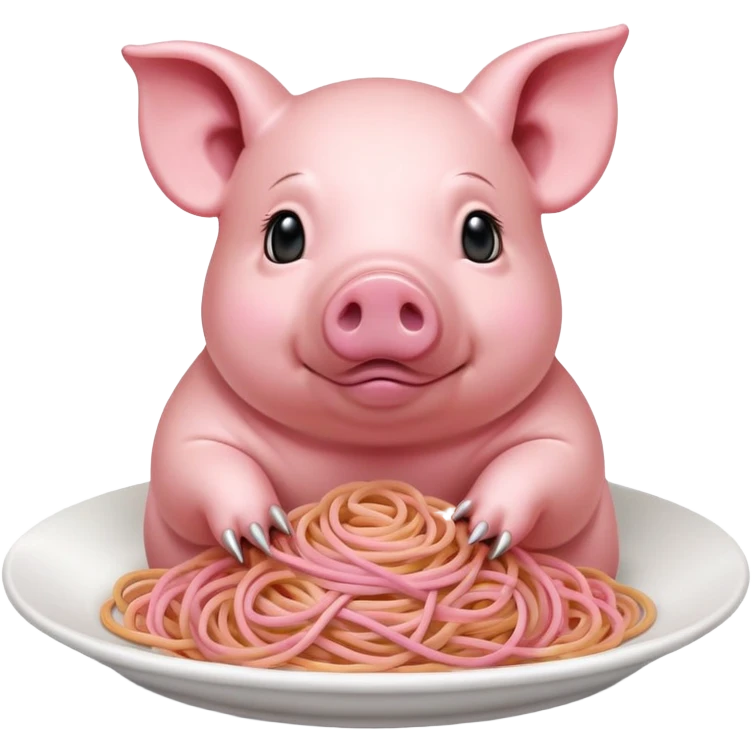   renaissance monalisa pig with pink spaghetti background  emoji
