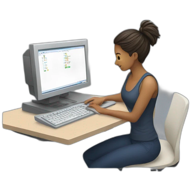 female it supporter fixing a computer emoji