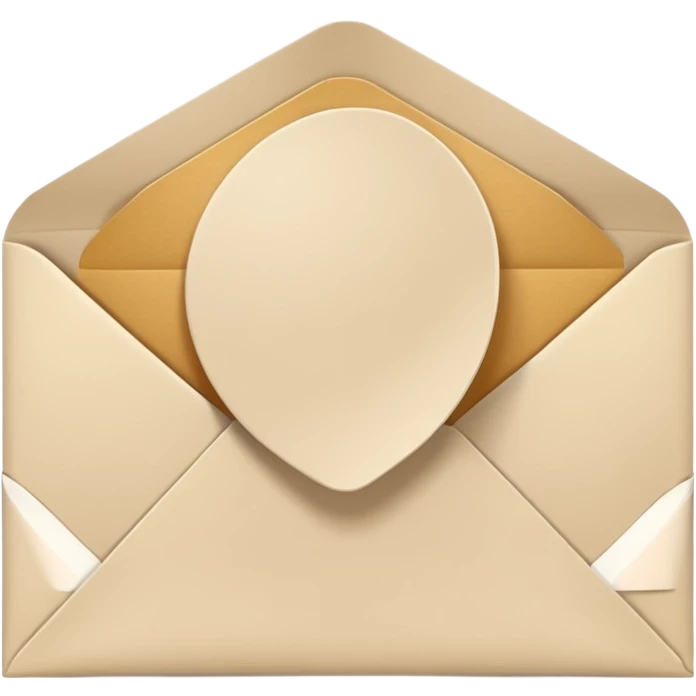 light beige envelope with a round flap, minimalism emoji
