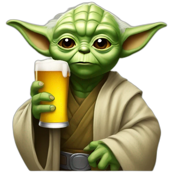 Yoda drink a beer emoji
