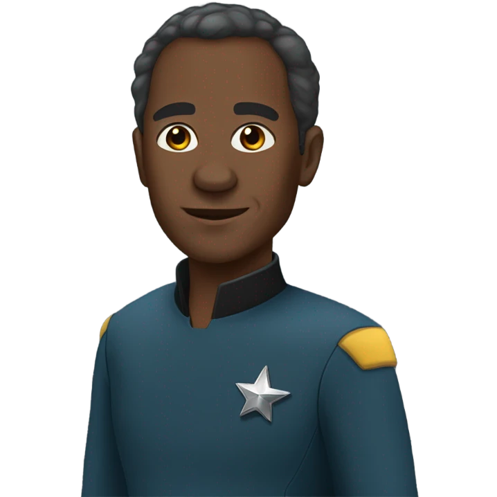 African-American Man in starfleet uniform  emoji