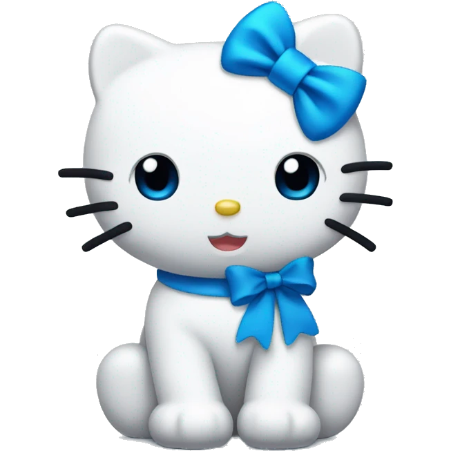 Hello kitty with blue bow emoji